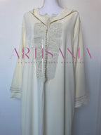 Jellaba marocaine deux pièces couleur unie - modèle Inaya