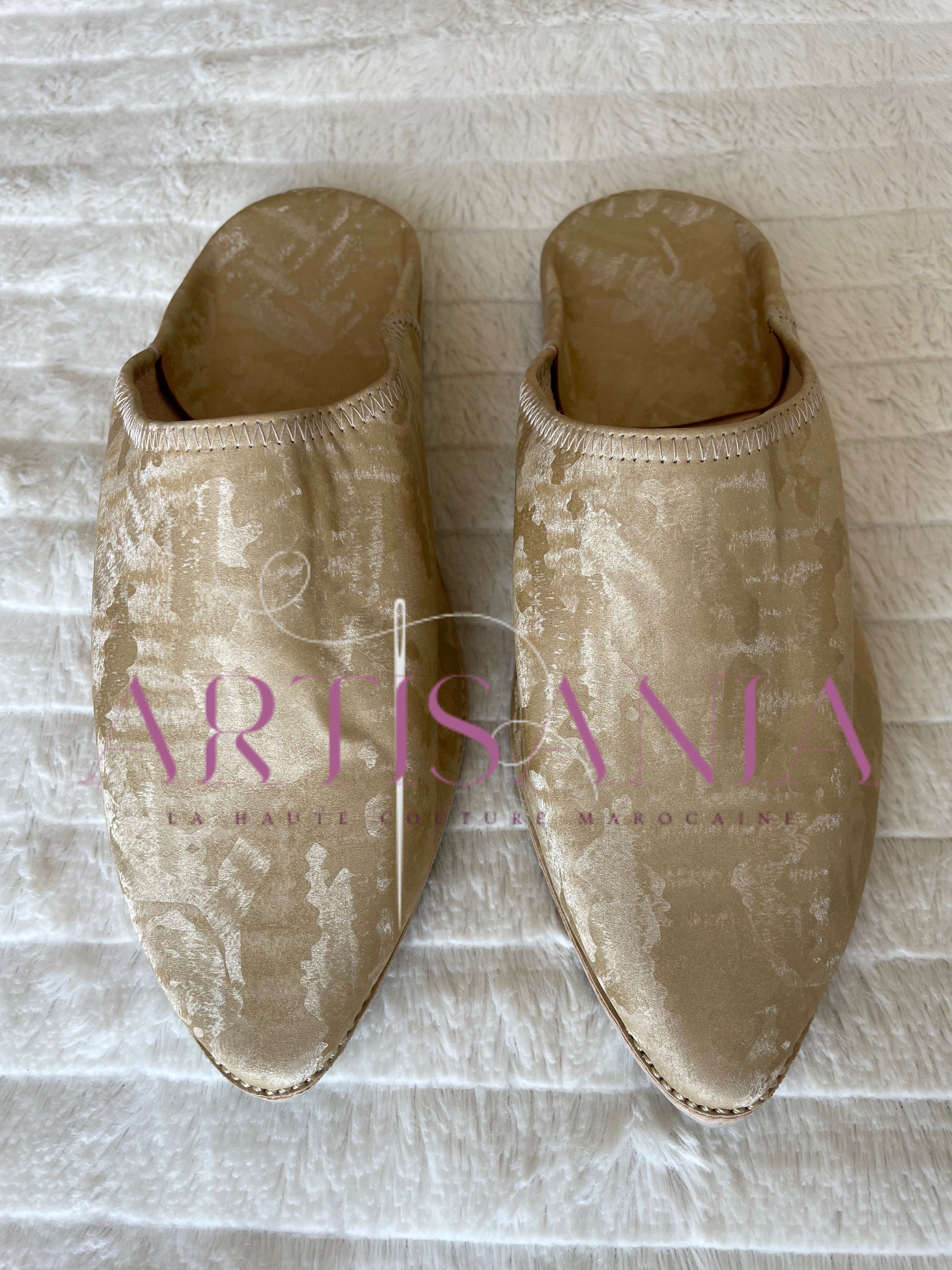 Babouches marocaines plates simples - modèle Farah