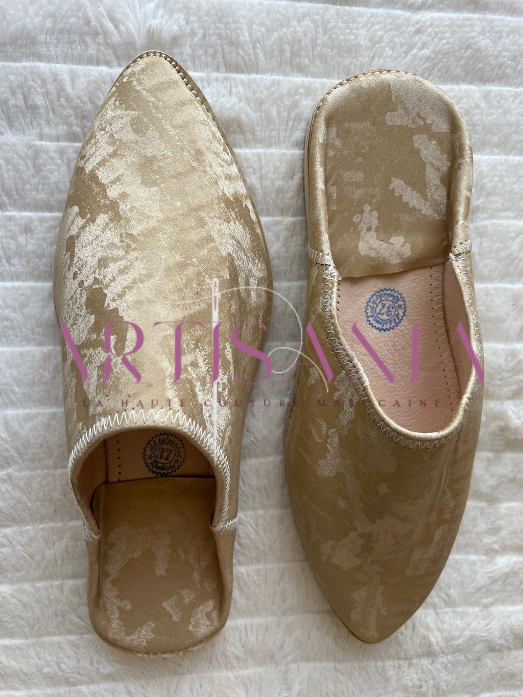 Babouches marocaines plates simples - modèle Farah