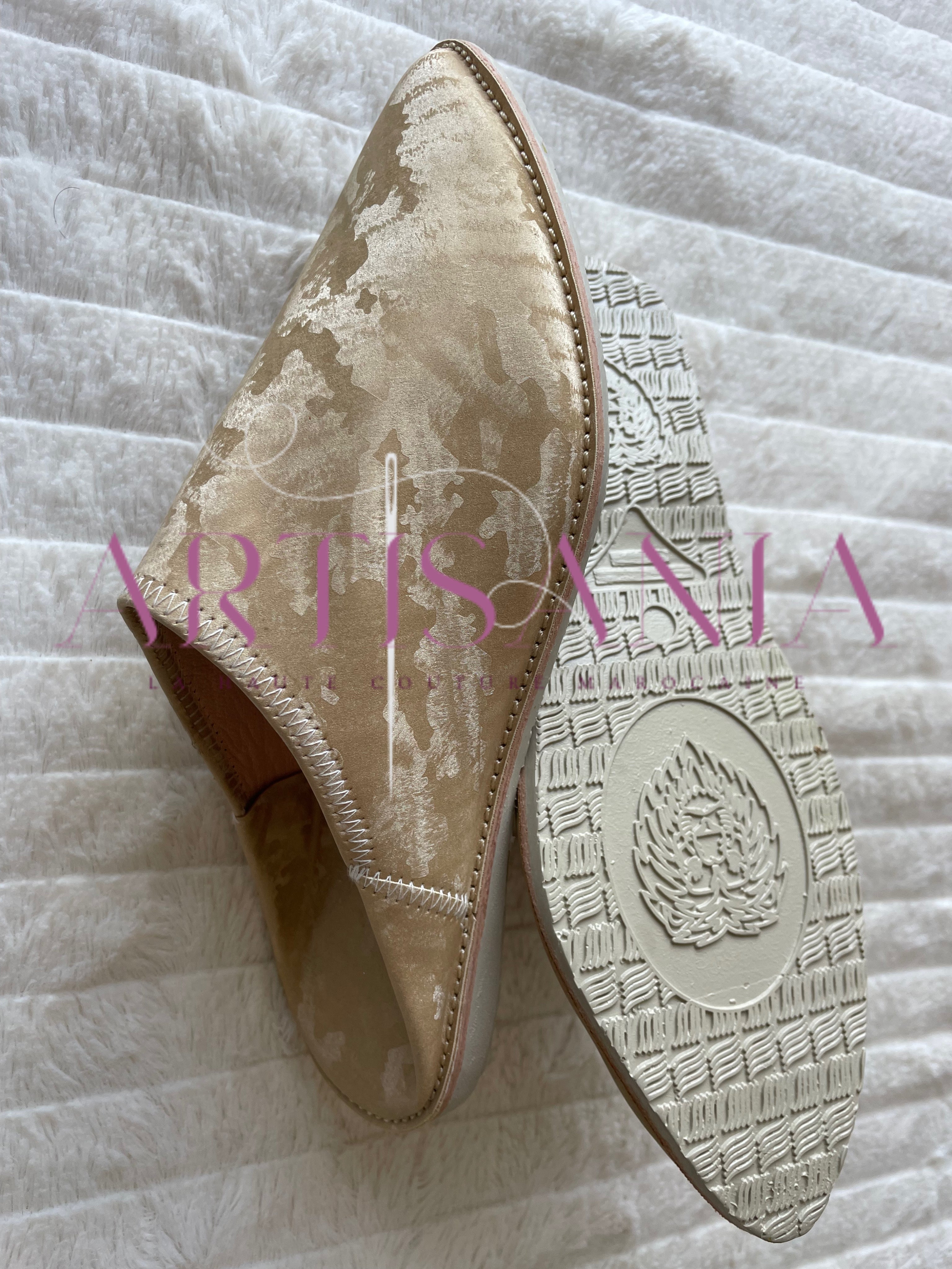 Babouches marocaines plates simples - modèle Farah