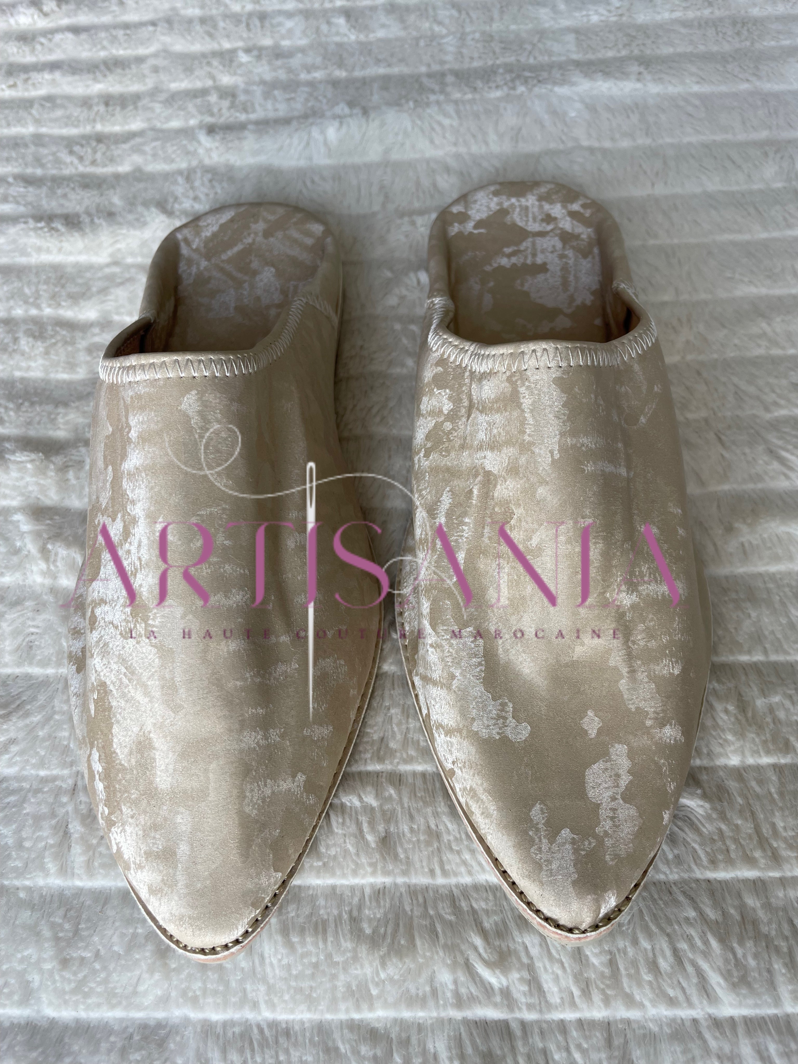 Babouches marocaines plates simples - modèle Farah