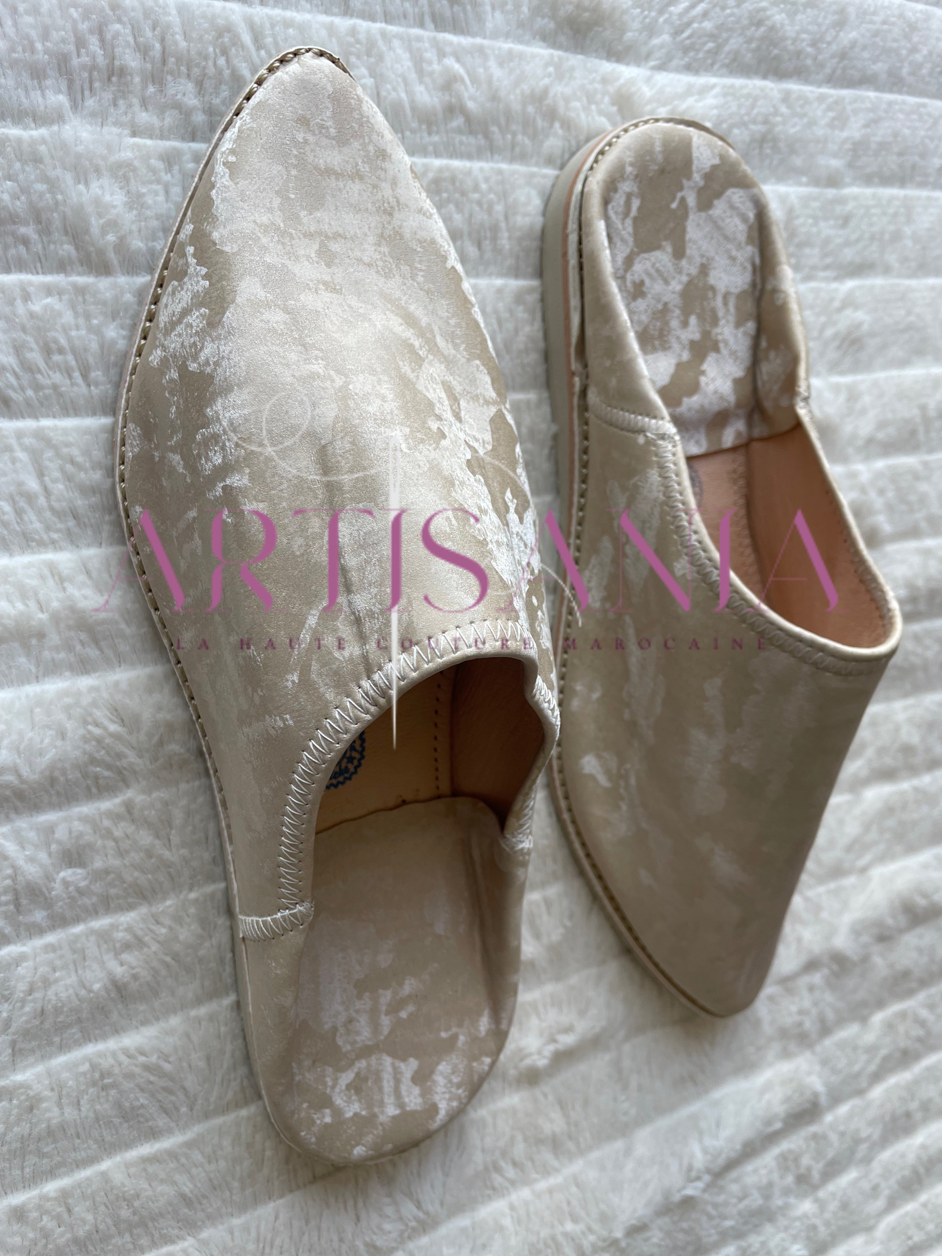 Babouches marocaines plates simples - modèle Farah