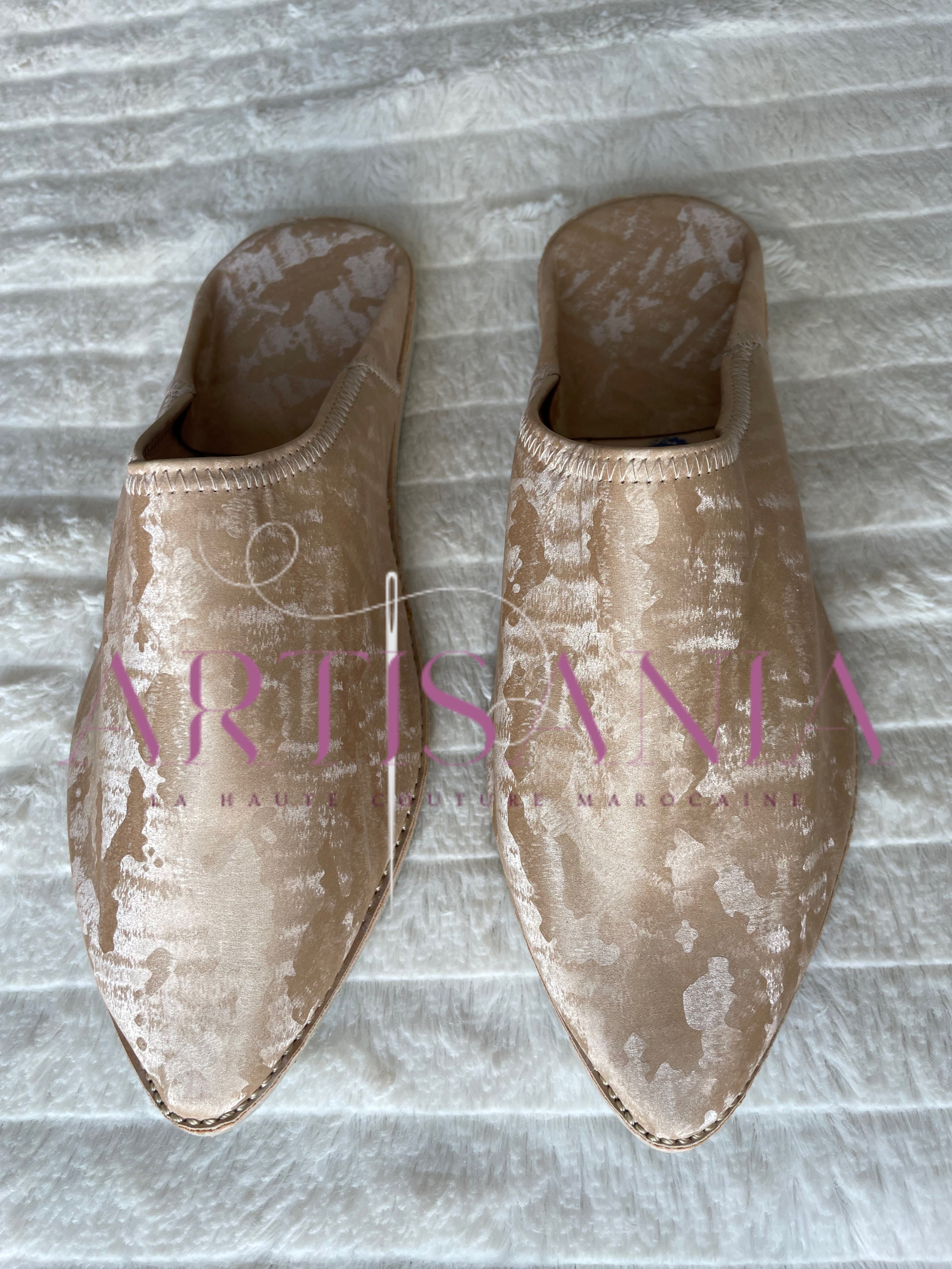 Babouches marocaines plates simples - modèle Farah