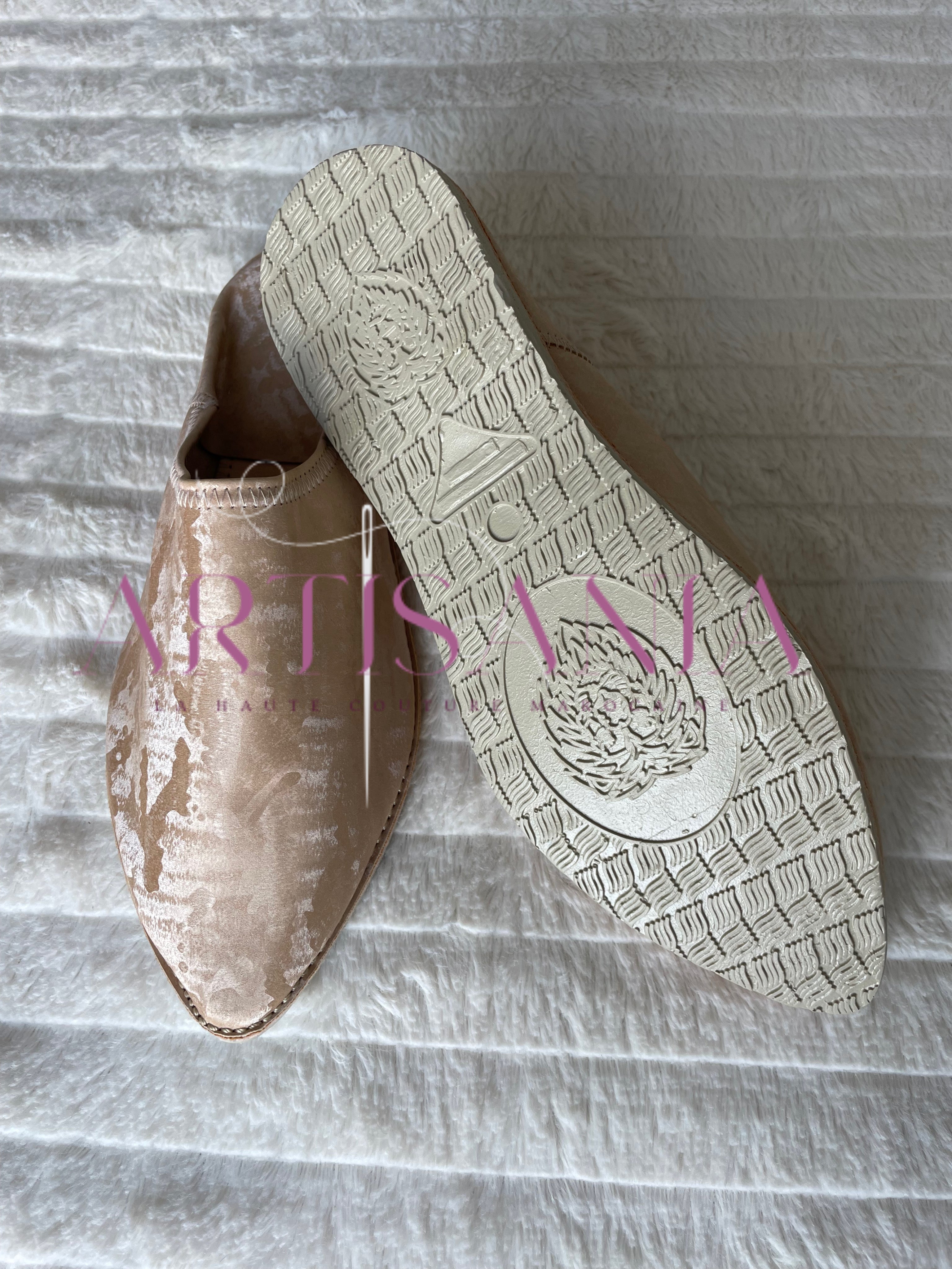 Babouches marocaines plates simples - modèle Farah