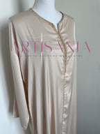 Jellaba deux pièces beige tissu kamkha - modèle Albana