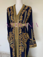 Takchita marocaine bleu marine et doré - modèle Nouhaila 🪡✨