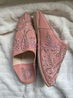 Babouche plate Anissa - Rose clair