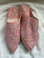 Babouche plate Anissa - Rose clair