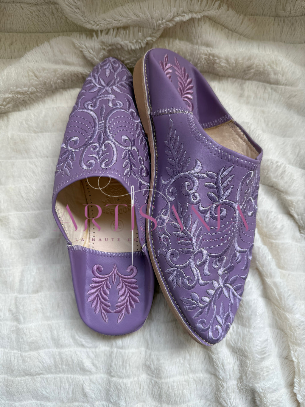 Babouche plates Anissa - violet clair