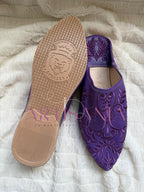 Babouche plates Anissa - violet foncé