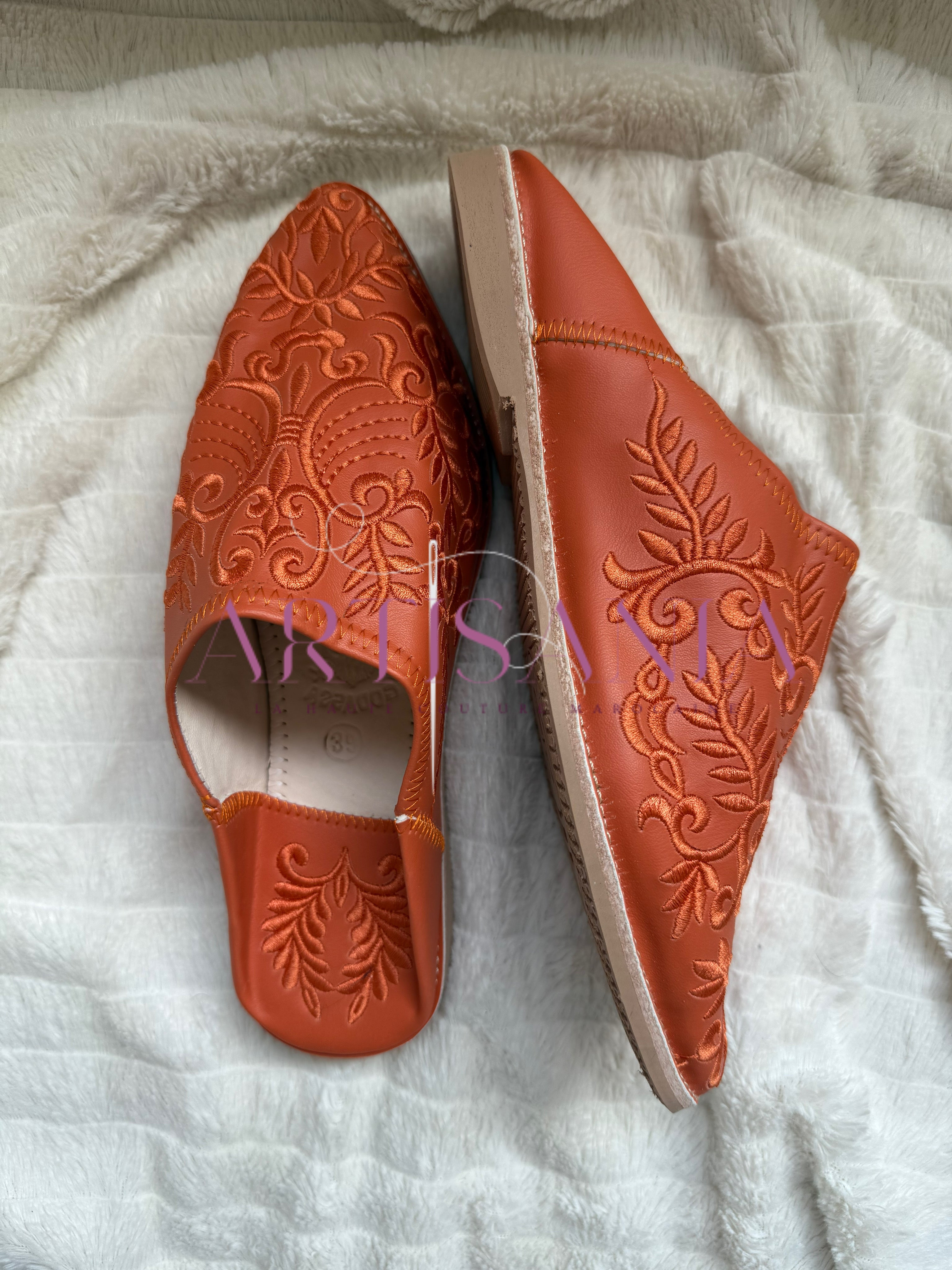 Babouche plates Anissa - orange