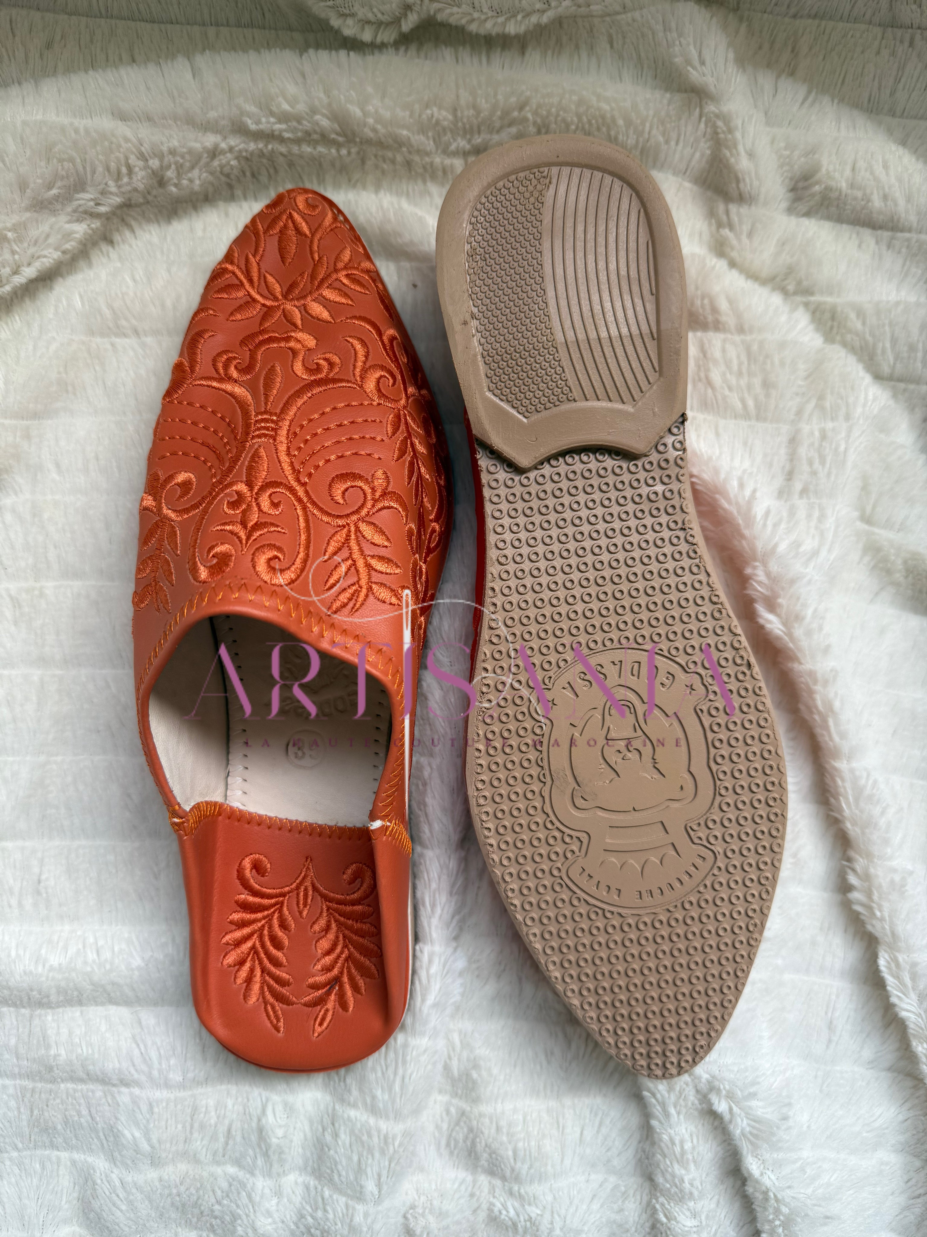 Babouche plates Anissa - orange