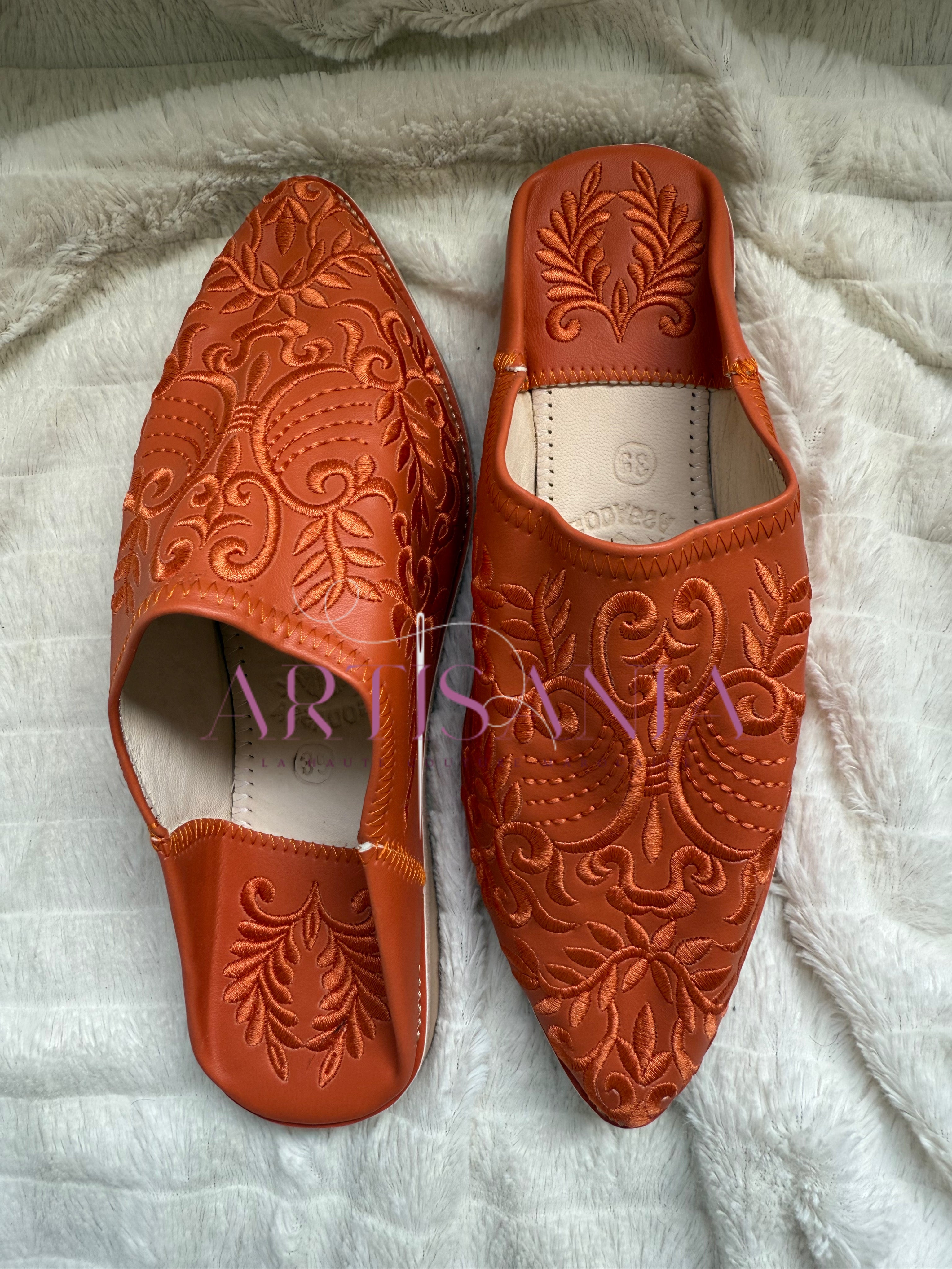 Babouche plates Anissa - orange