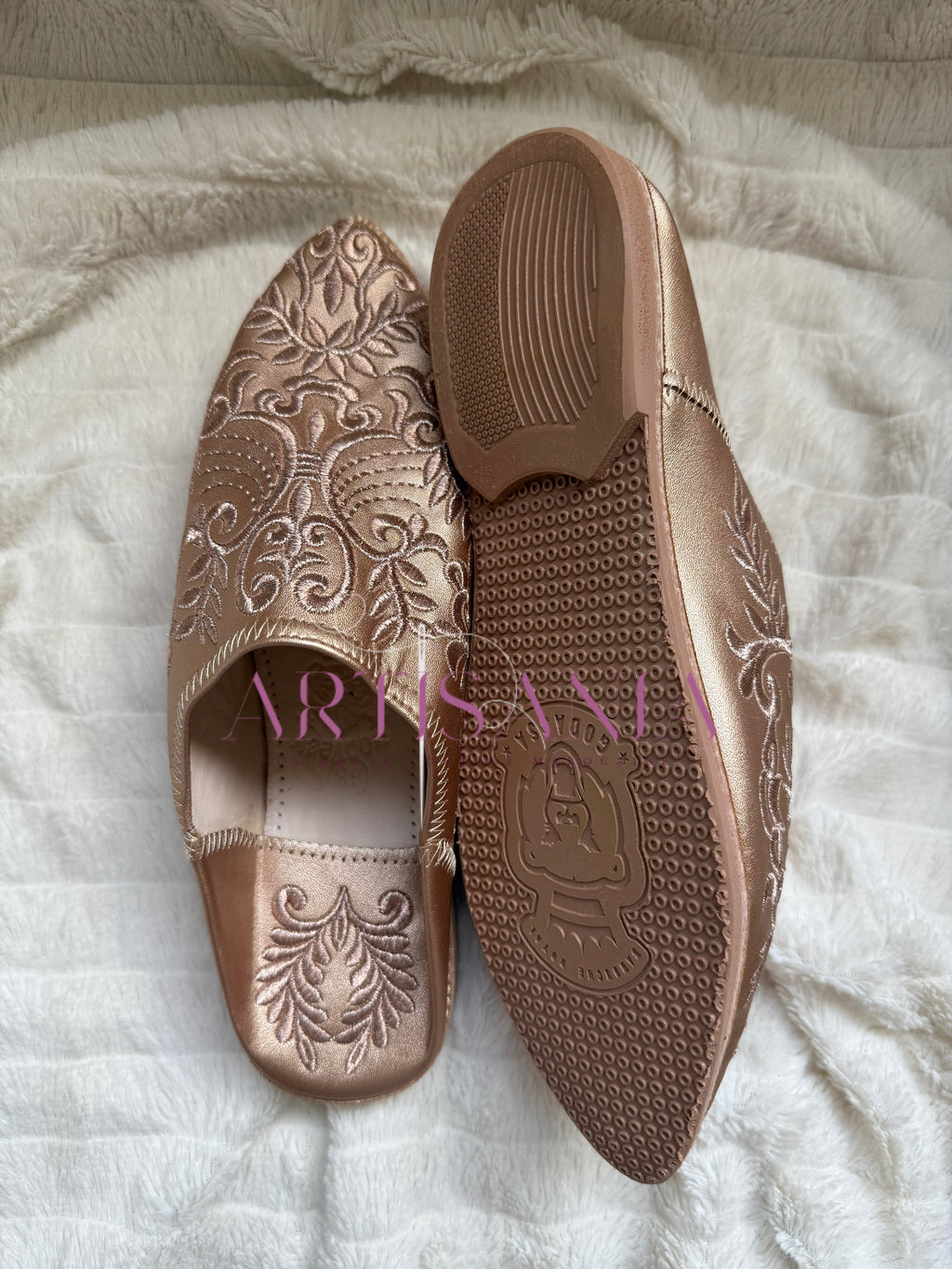 Babouche plates Anissa - rose gold