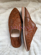 Babouche plates Anissa - marron clair