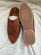 Babouche plates Anissa - marron clair