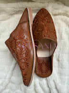 Babouche plates Anissa - marron clair