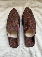 Babouche plates Anissa - marron foncé