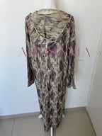 Jellaba marocaine deux pièces en tissu Kamkha – Modèle Tiana