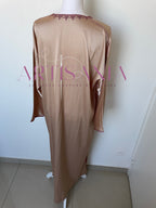 Jellaba marocaine deux pièces en tissu Kamkha – Modèle Tiana