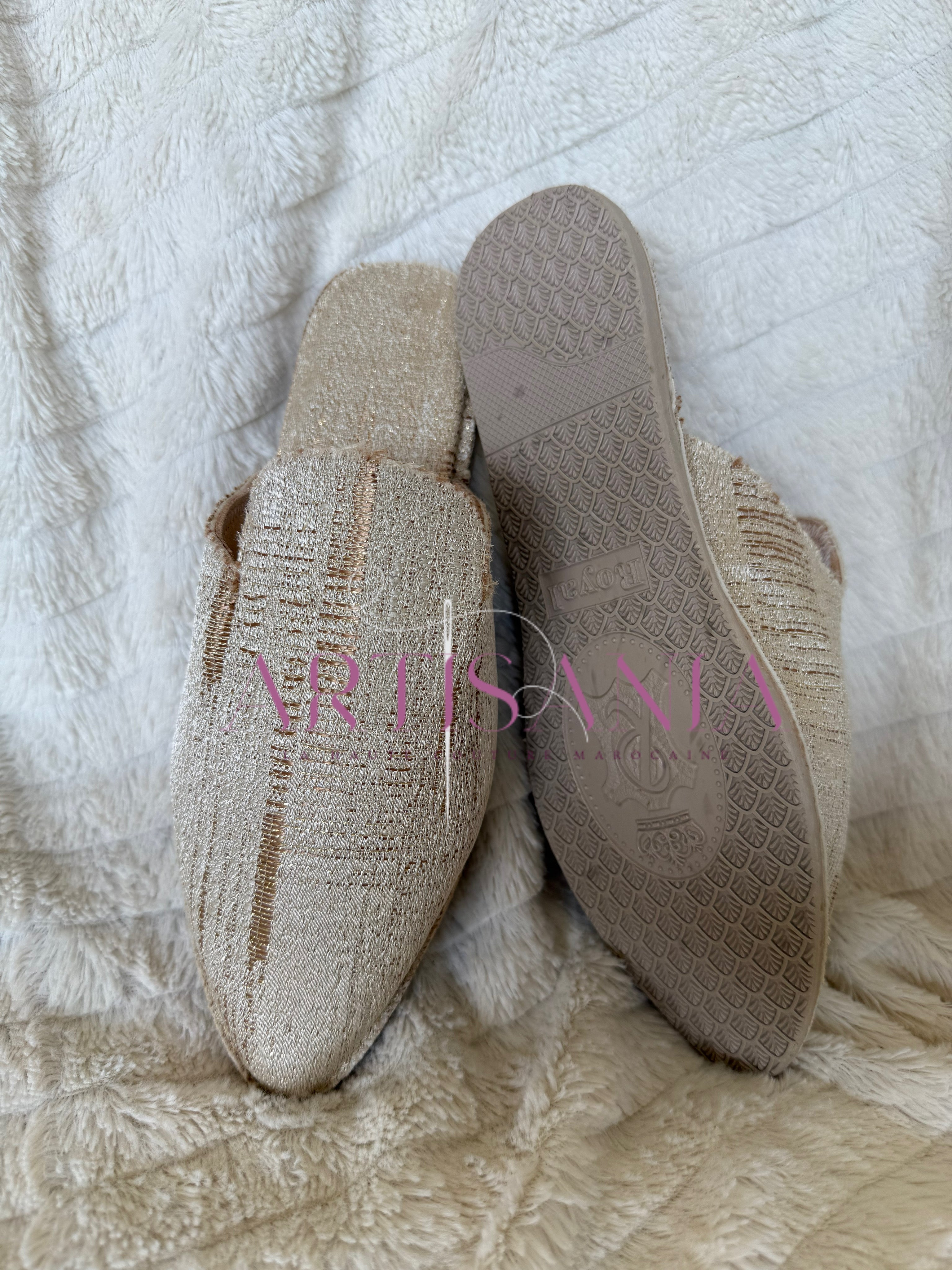 Babouche marocaine plate - modèle Adèle