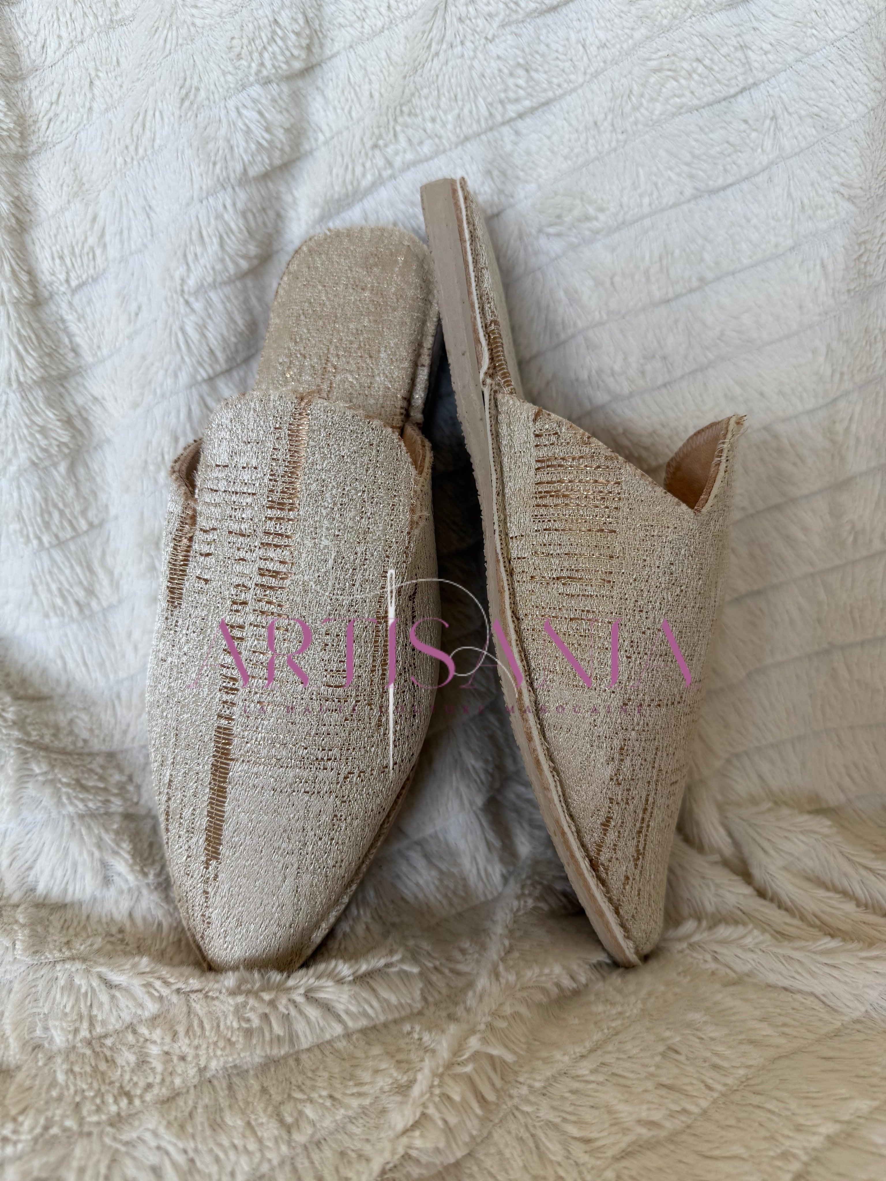 Babouche marocaine plate - modèle Adèle