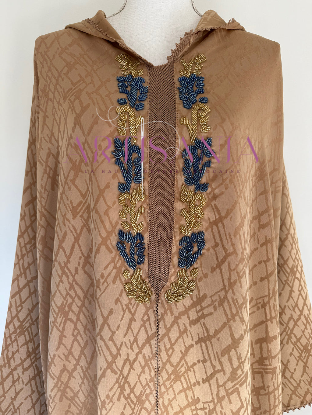 Jellaba une pièce randa + perles - modèle Najia ✨