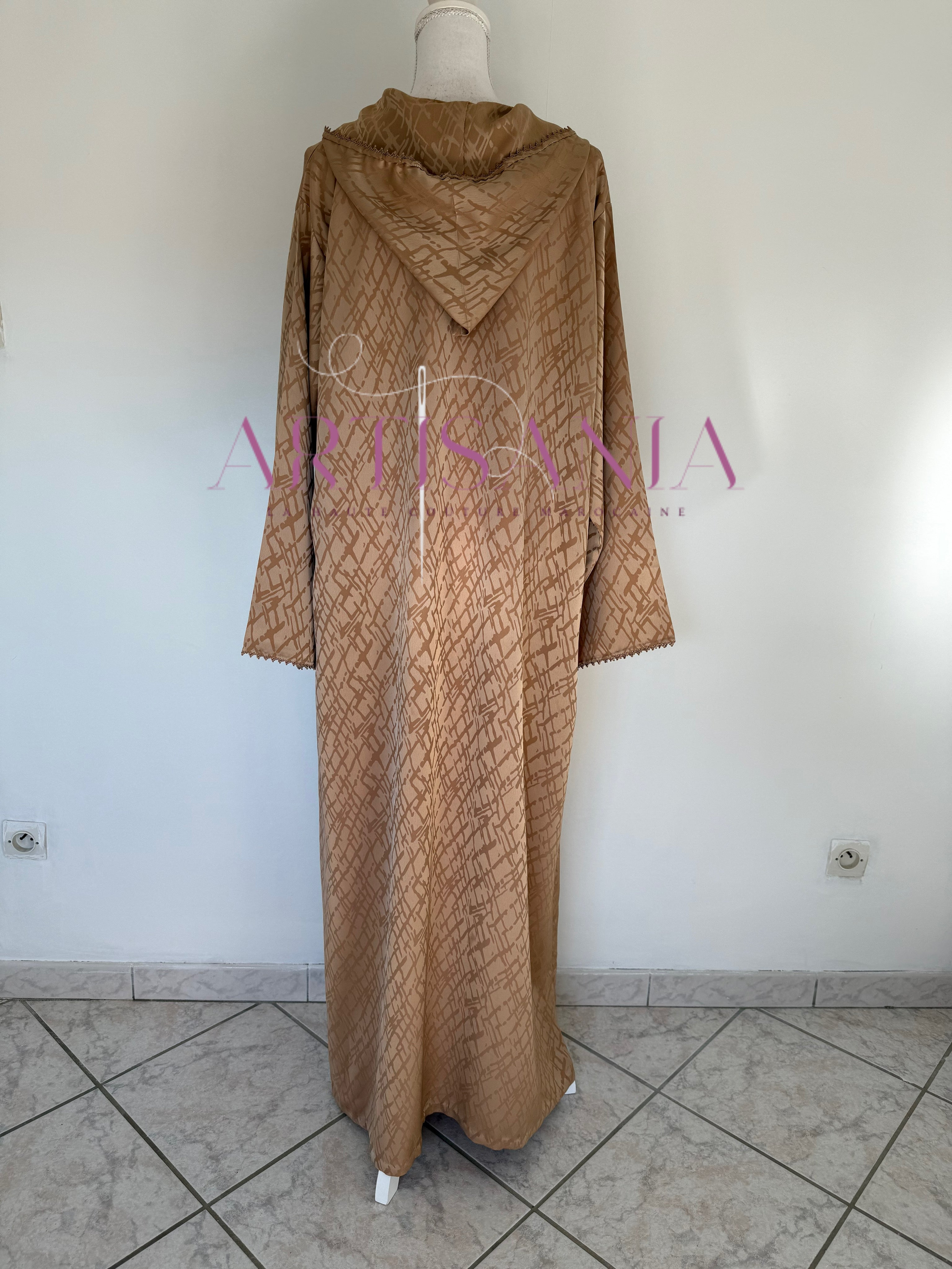 Jellaba une pièce randa + perles - modèle Najia ✨