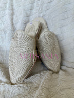 Babouche plate marocaine simple brodée - modèle Nahla