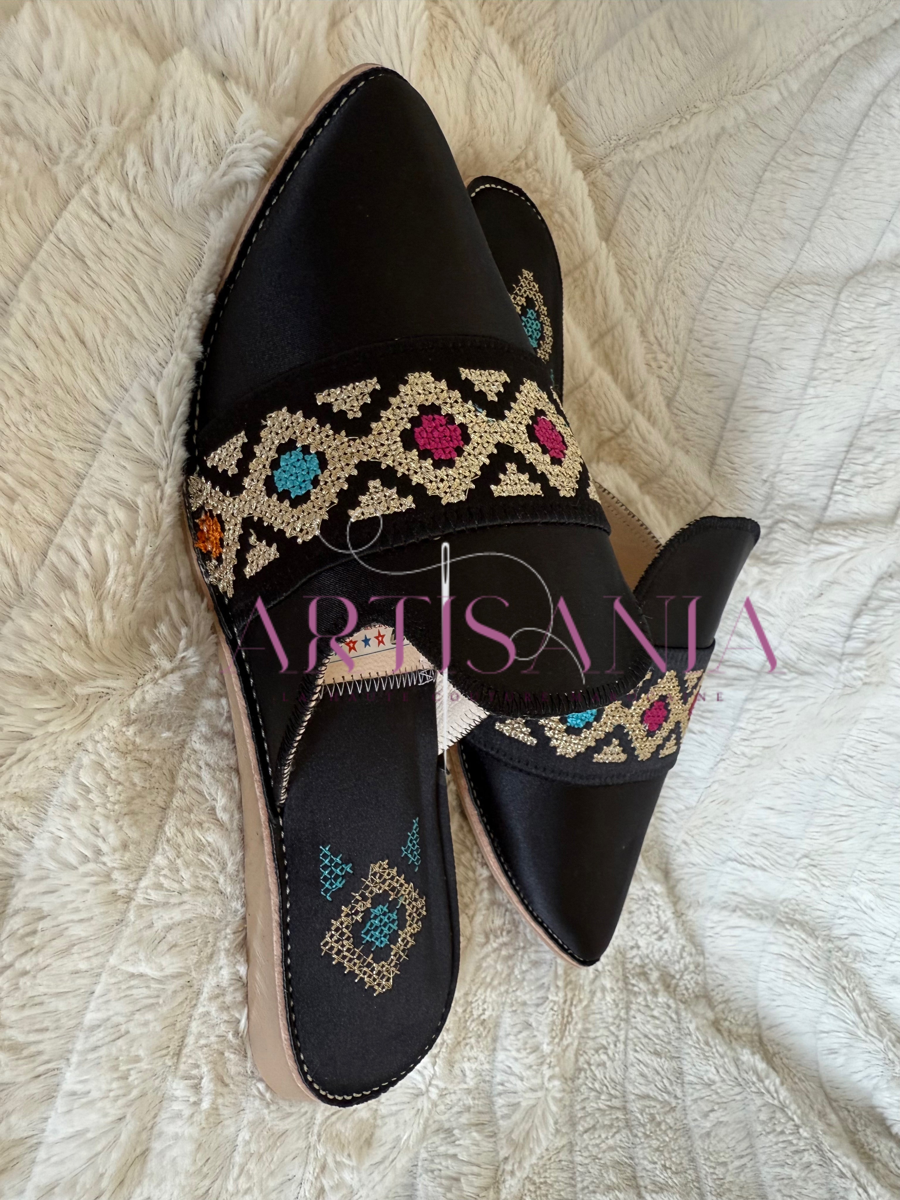 Babouche marocaine plate - modèle Adja