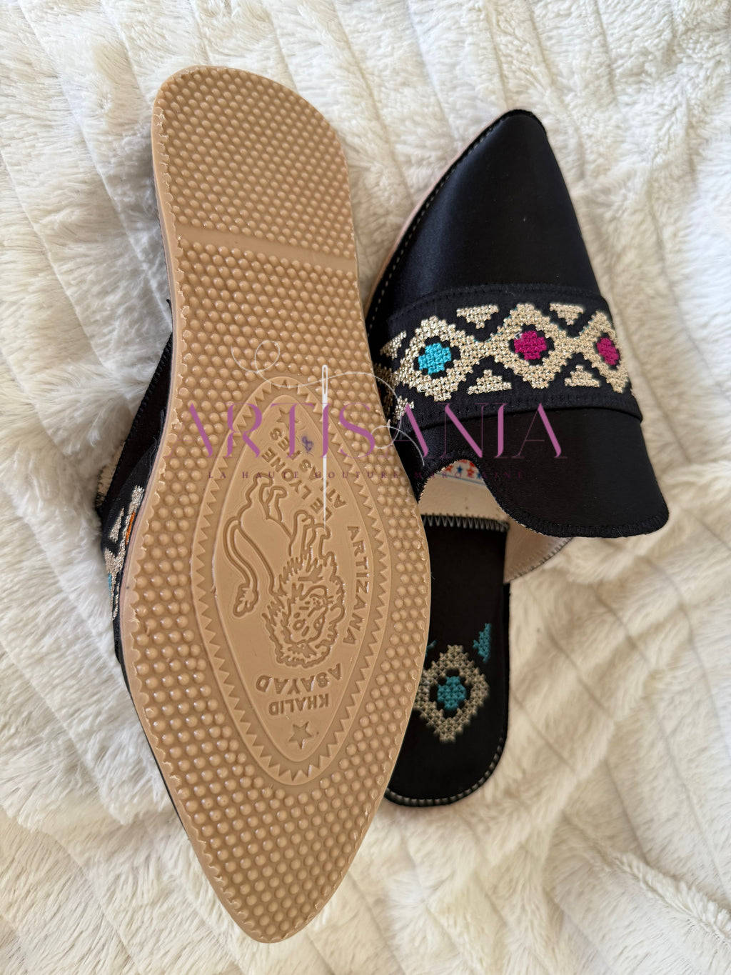 Babouche marocaine plate - modèle Adja