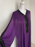 Gandoura faite main avec perles – Collection Loubna 🖤✨