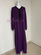 Gandoura faite main avec perles – Collection Loubna 🖤✨