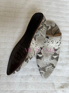 Babouche marocaine traditionnelle modèle Ghenon - motifs piton gris