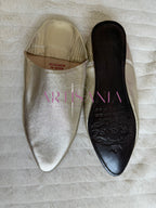 Babouche marocaine traditionnelle modèle Ghenon - argenté