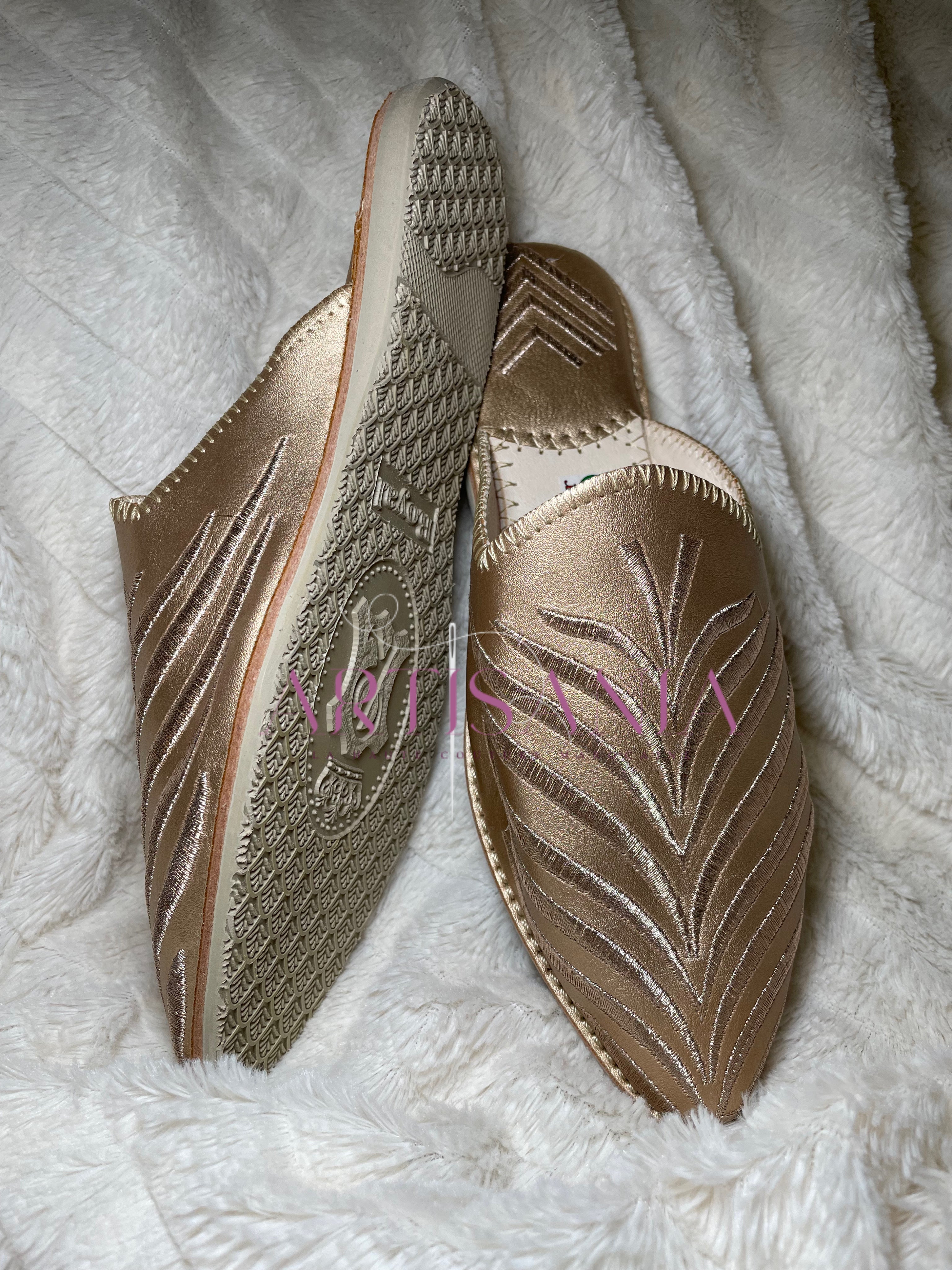 Babouches marocaines plates - modèle Alice