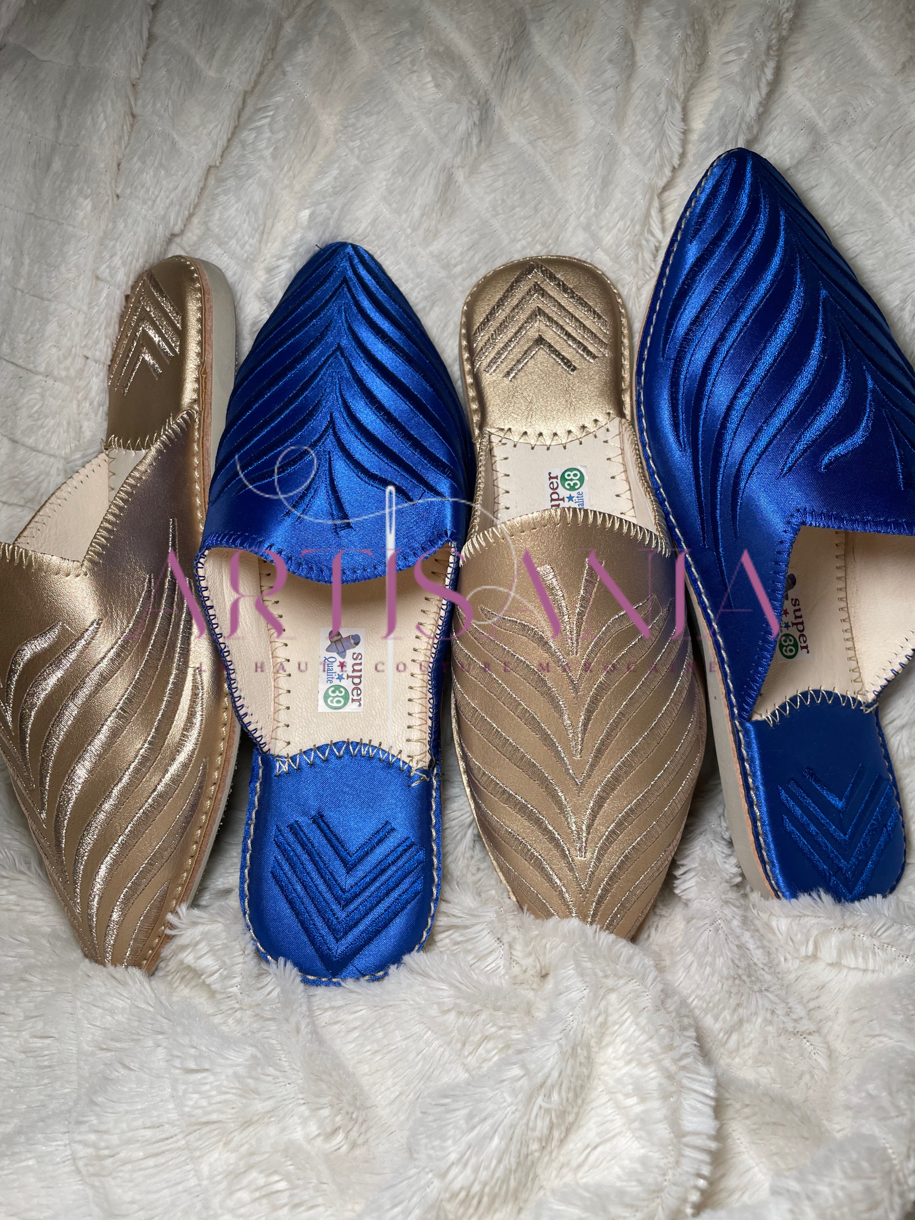 Babouches marocaines plates - modèle Alice