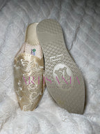 Babouche marocaine plate modèle Rosa - beige