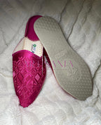 Babouche marocaine plate modèle Besma - fuchsia