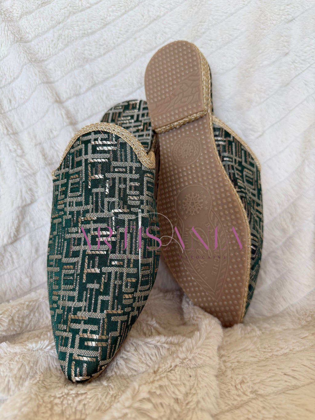 Babouche marocaine petit talon - modèle Noura 💚✨