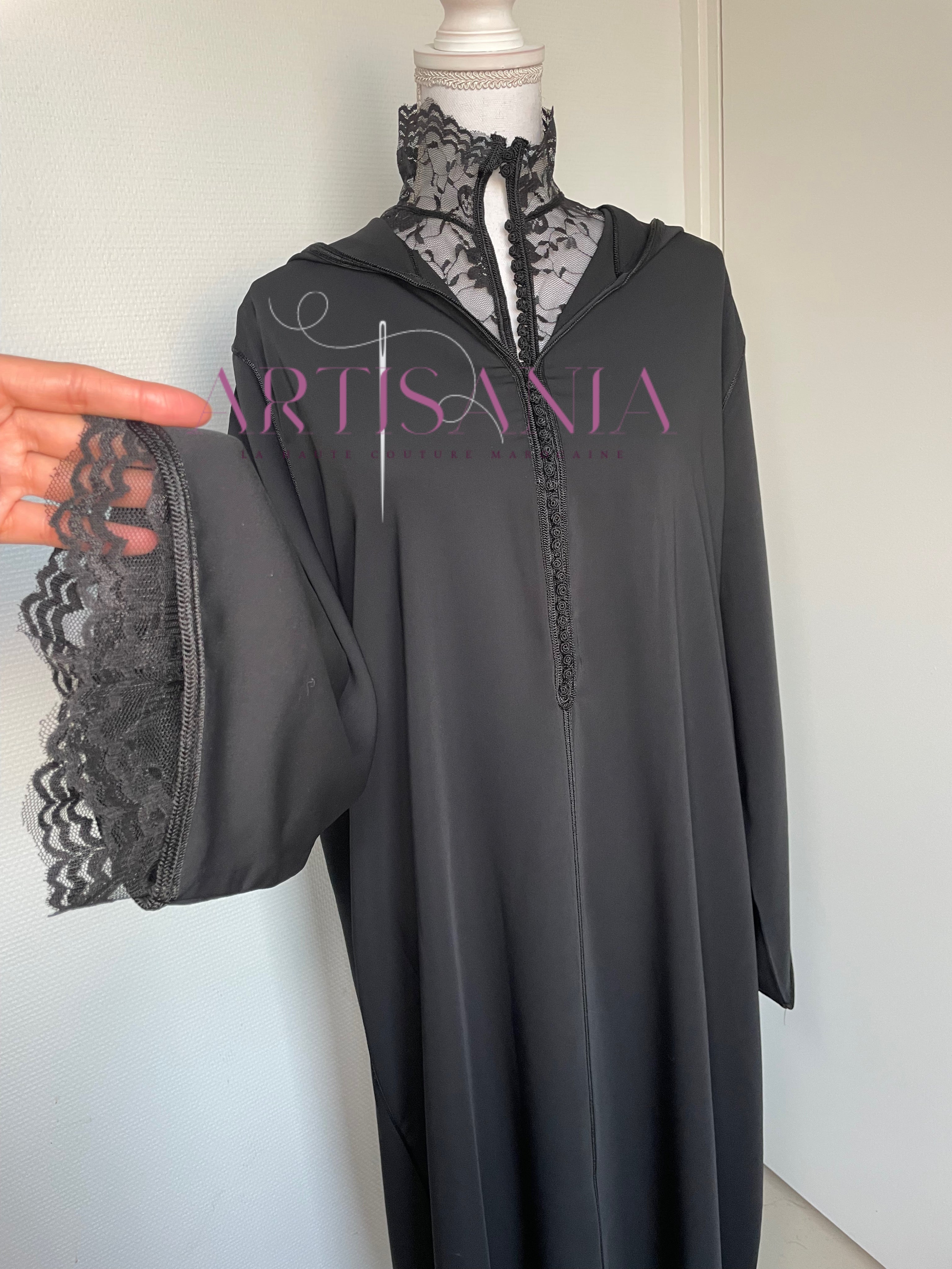 Jellaba marocaine dentelle deux pièces - modèle Romane