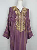 Gandoura tissu Jawhara  avec broderies - modèle Zohra