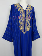 Gandoura tissu Jawhara  avec broderies - modèle Zohra