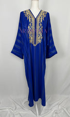 Gandoura tissu Jawhara  avec broderies - modèle Zohra