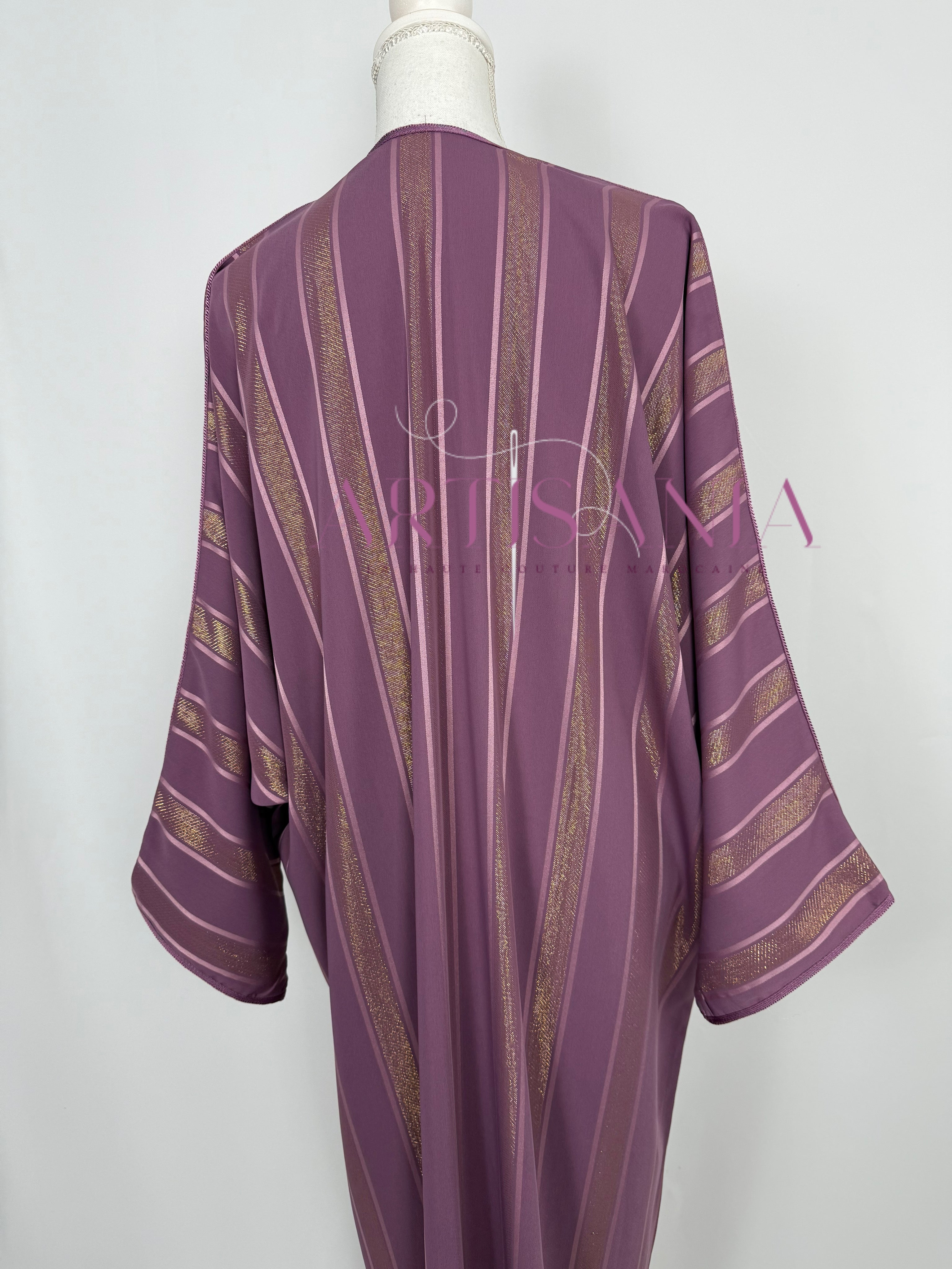 Gandoura tissu jawhara avec broderies - modèle Zahia