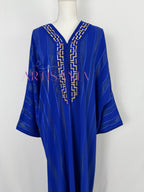 Gandoura tissu jawhara avec broderies - modèle Zahia