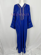 Gandoura tissu jawhara avec broderies - modèle Zahia