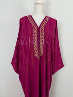 Gandoura tissu jawhara avec broderies - modèle Zahia