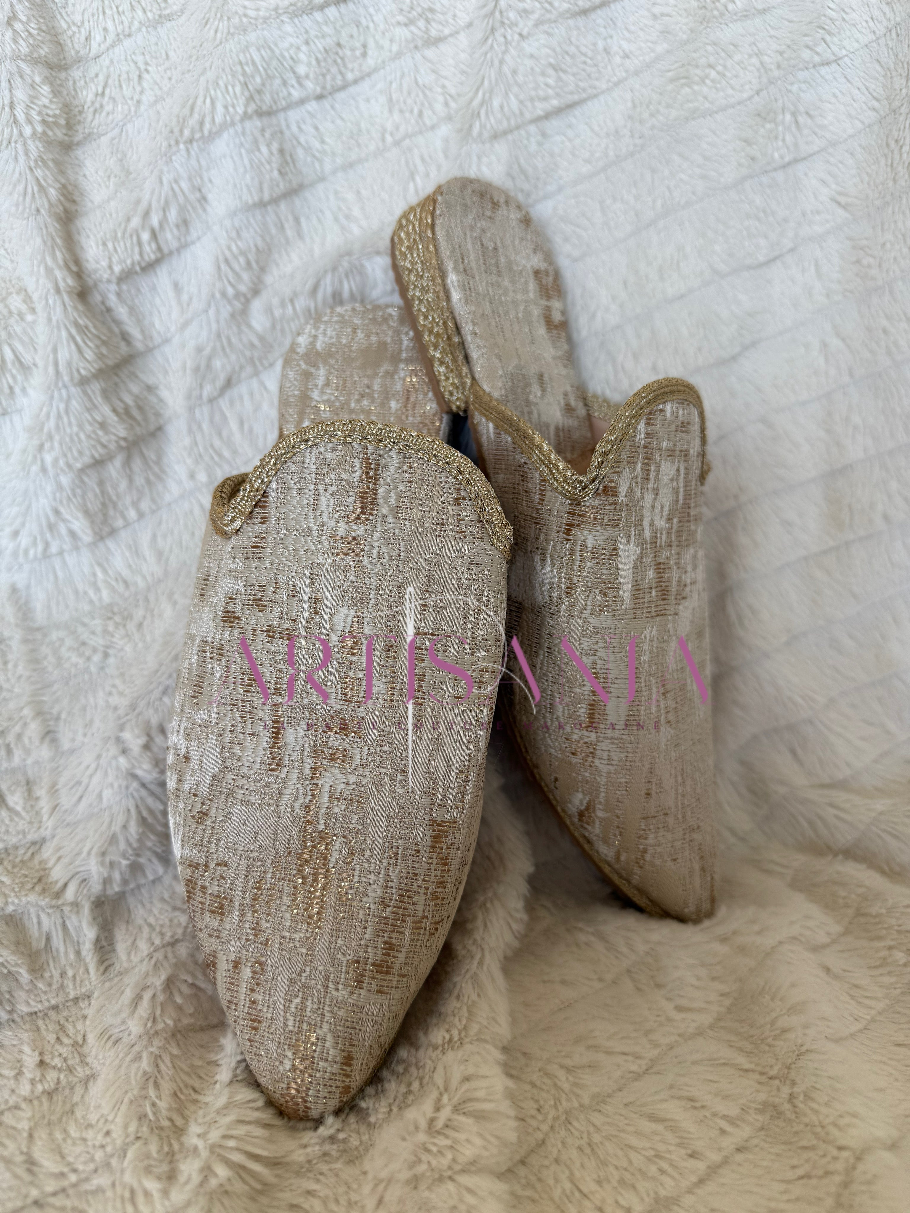 Babouche marocaine petit talon - modèle Nouria 🤍✨