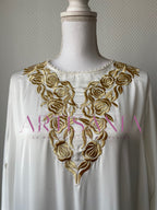 Jellaba marocaine deux pièces avec rayures - modèle Samara